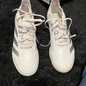 adidas turf White and Silver